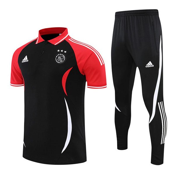 Polo Ajax Conjunto Completo 2022-2023 Negro Rojo